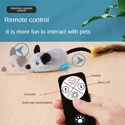 4-Way Remote Control Flocking Mouse Toy